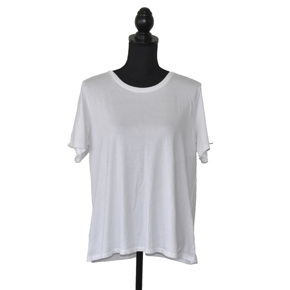 Eileen Fisher Tops - A2 NEW EILEEN FISHER White Organic Cotton Crew Neck Short Sleeve T Shirt Size XL